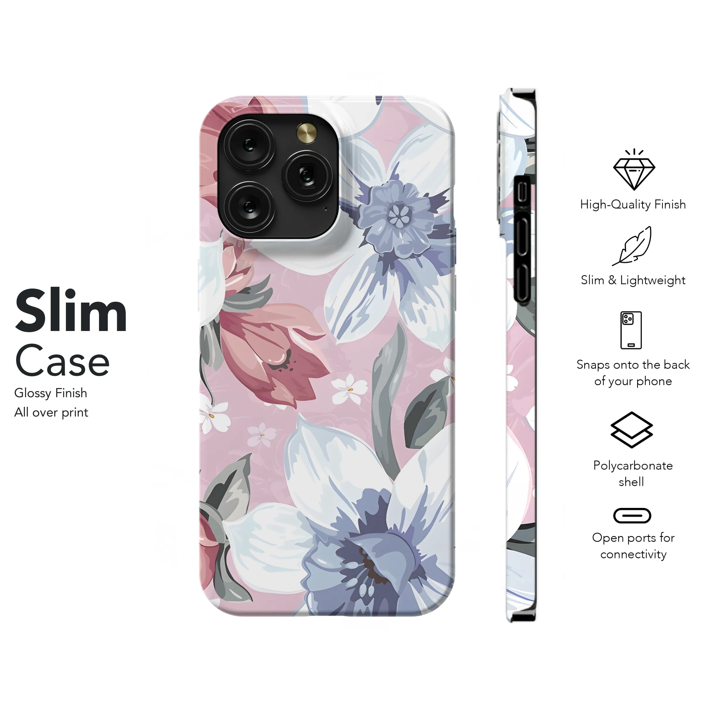 Retro Pink Narcissus Phone Case iPhone Samsung Cover Pixel 2816