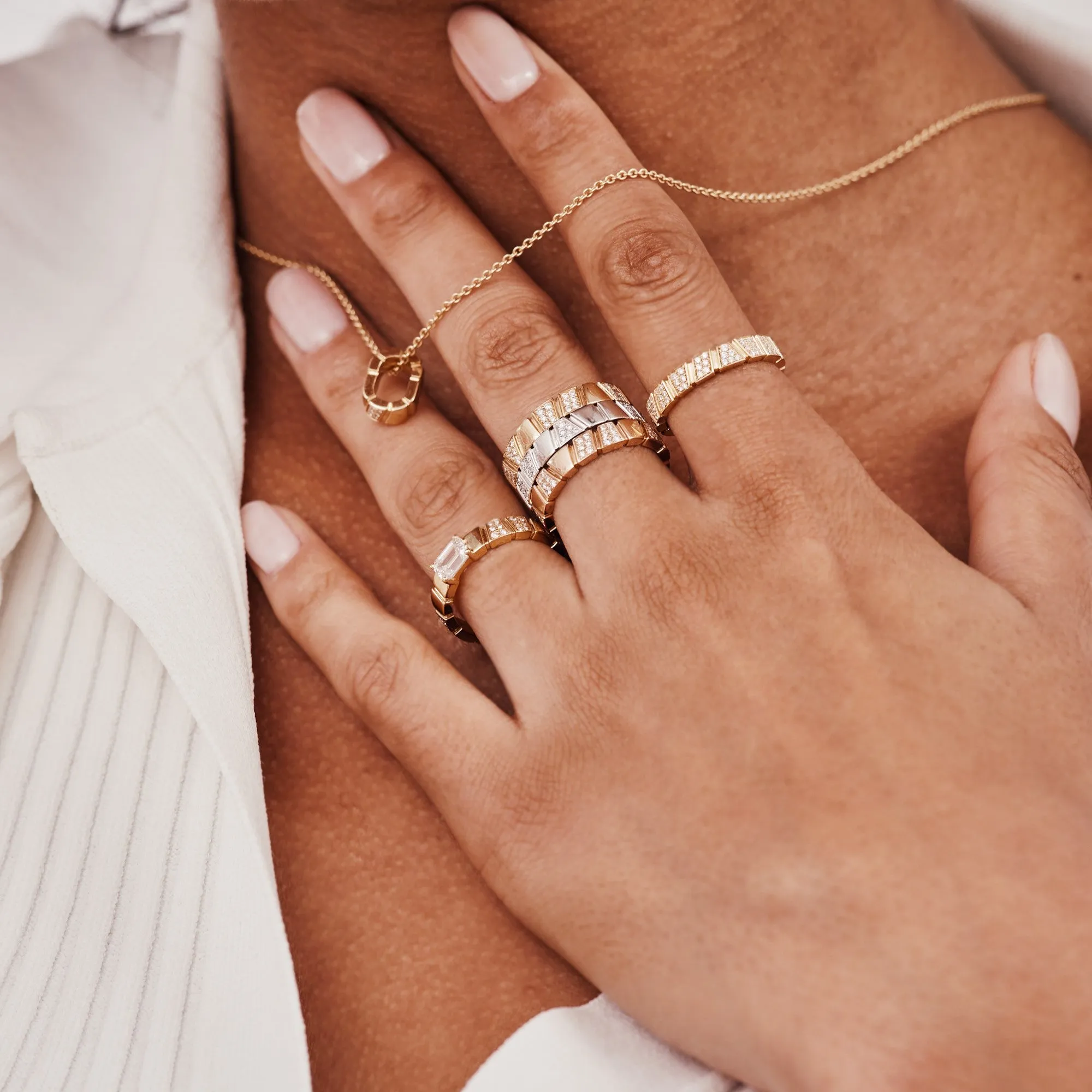 Ride love semi-pavée ring