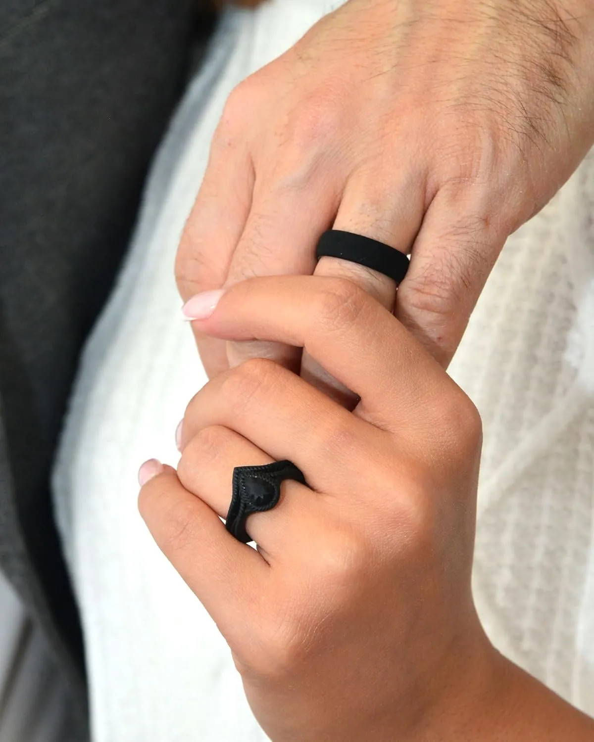Rinfit Matching Silicone Rings for Couples - Silicone Wedding Bands Sets for Him and Her - His and Hers Ring - Patented Design