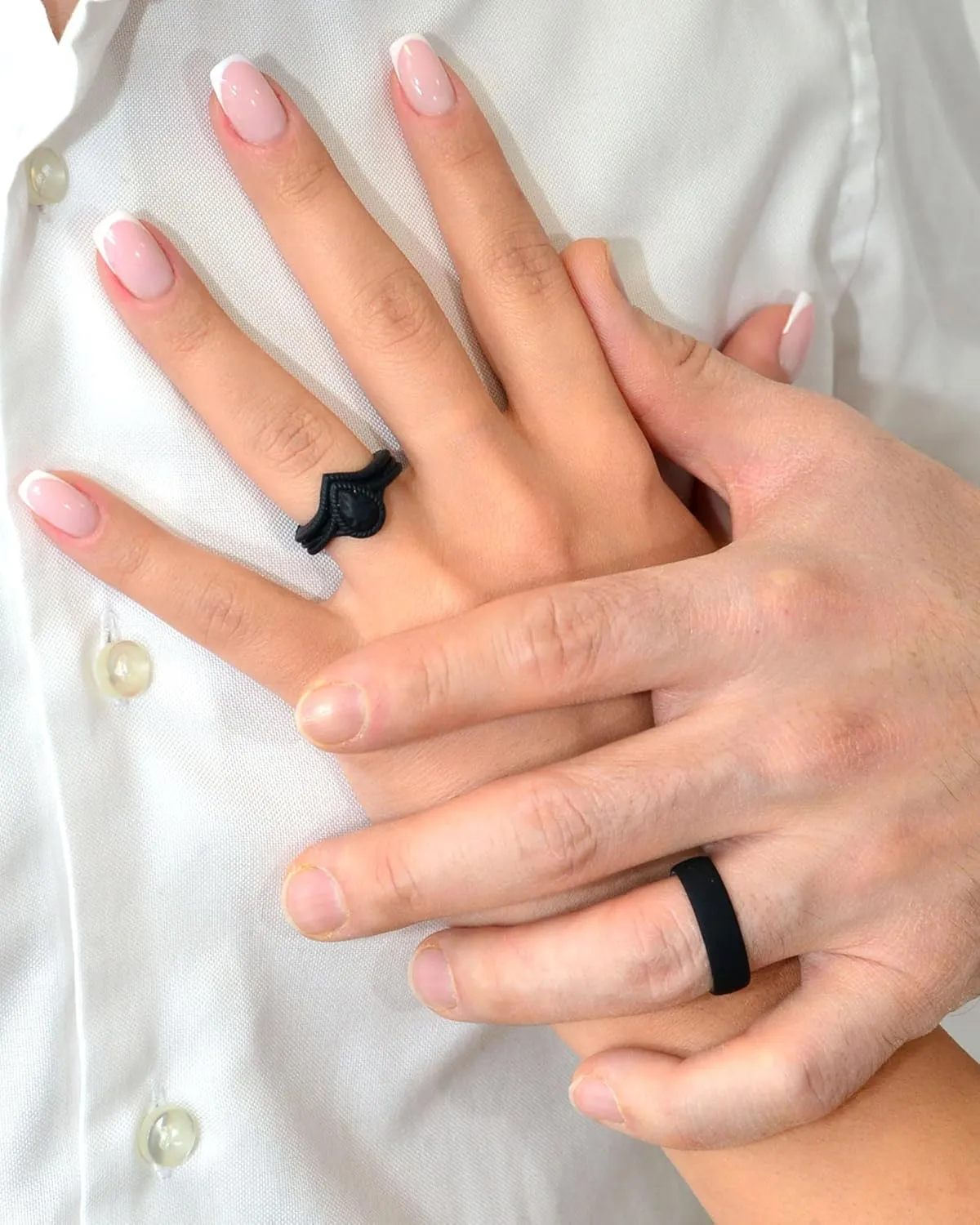Rinfit Matching Silicone Rings for Couples - Silicone Wedding Bands Sets for Him and Her - His and Hers Ring - Patented Design