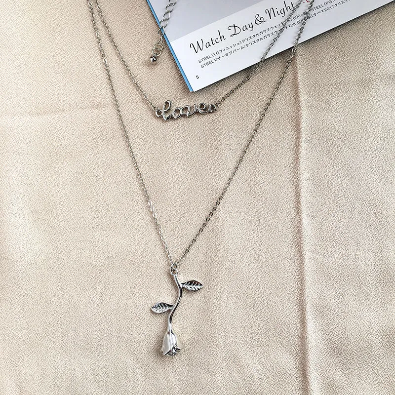 Romantic European and American Love Letter Necklace - Vienna Verve Collection