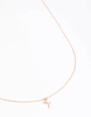 Rose Gold Plated Sterling Silver Rose Necklace