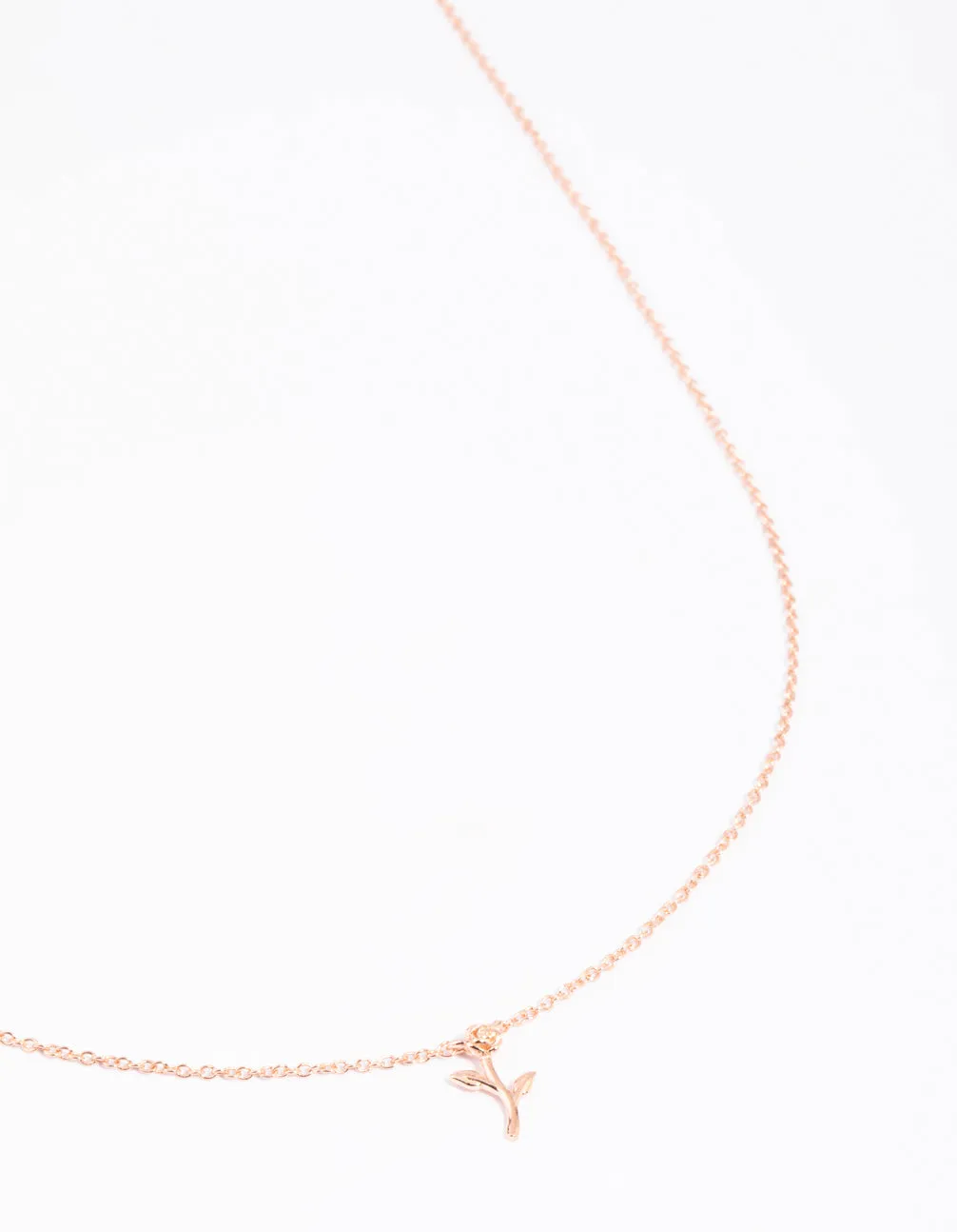 Rose Gold Plated Sterling Silver Rose Necklace