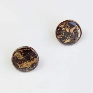 Round Gold Spec Earrings