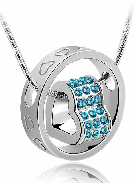 Round Heart Pendant Necklace