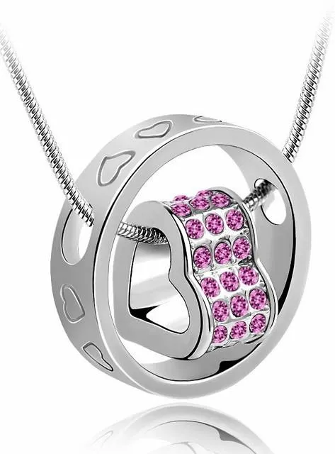 Round Heart Pendant Necklace
