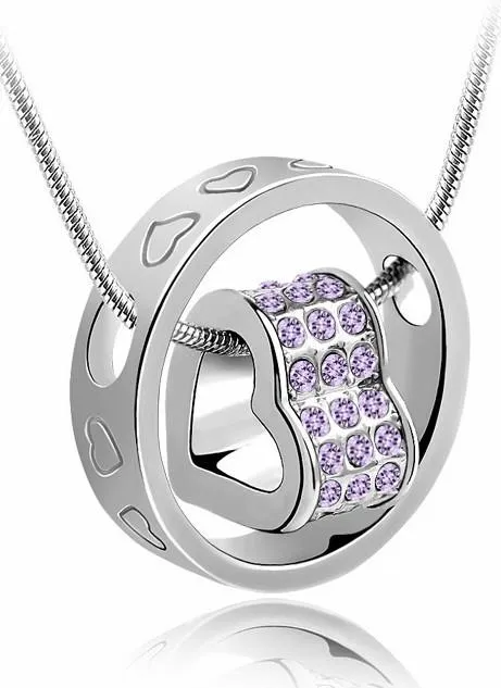 Round Heart Pendant Necklace
