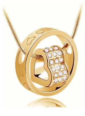 Round Heart Pendant Necklace