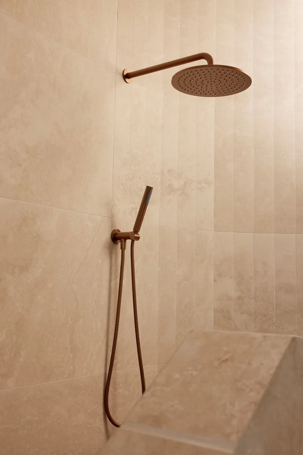 Round Shower Rose 300mm - Lustre Bronze