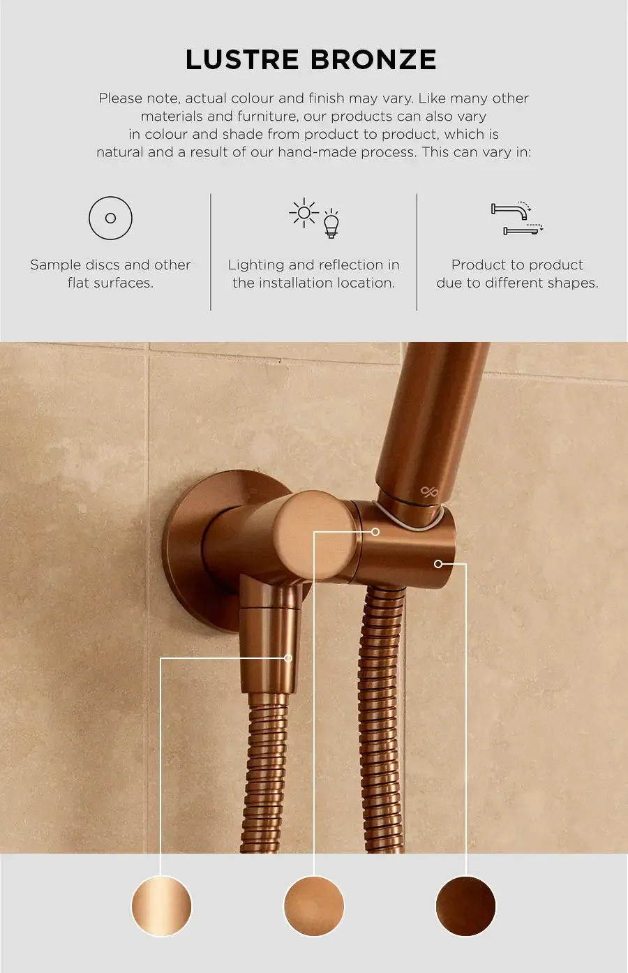 Round Single Towel Rail - Lustre Bronze