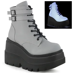 SHAKER-52 DemoniaCult Grey Sexy Women's Ankle Boots (Alternative Footwear)