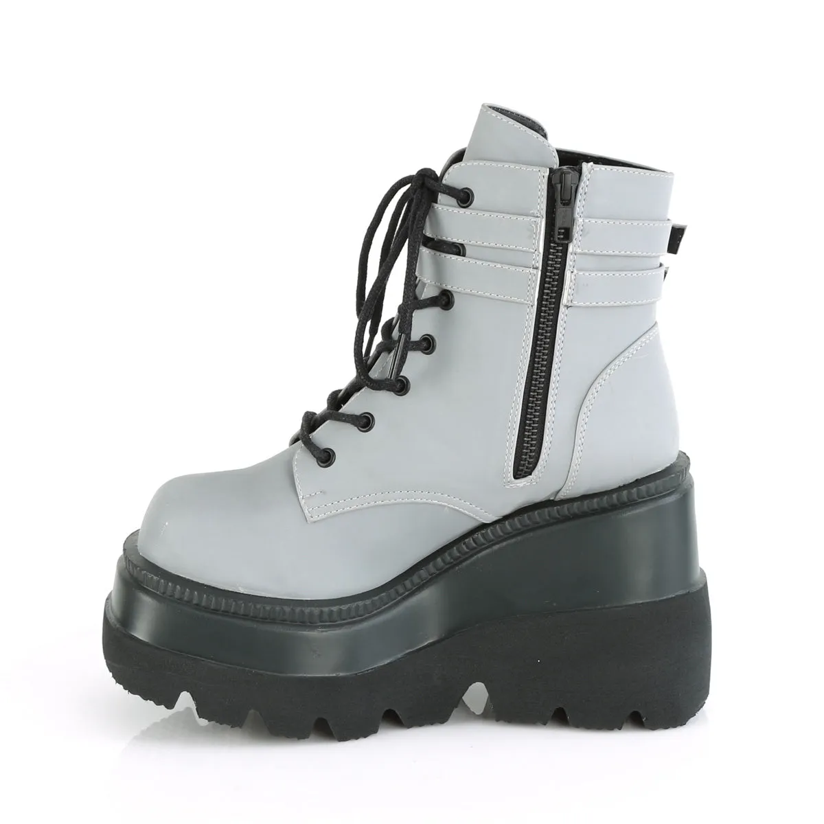 SHAKER-52 DemoniaCult Grey Sexy Women's Ankle Boots (Alternative Footwear)
