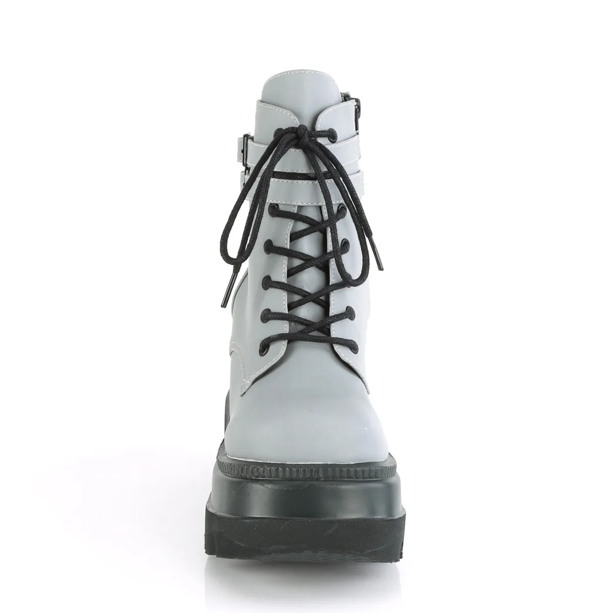 SHAKER-52 DemoniaCult Grey Sexy Women's Ankle Boots (Alternative Footwear)