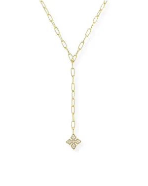 Shine Bright Cross Lariat Necklace in Gold
