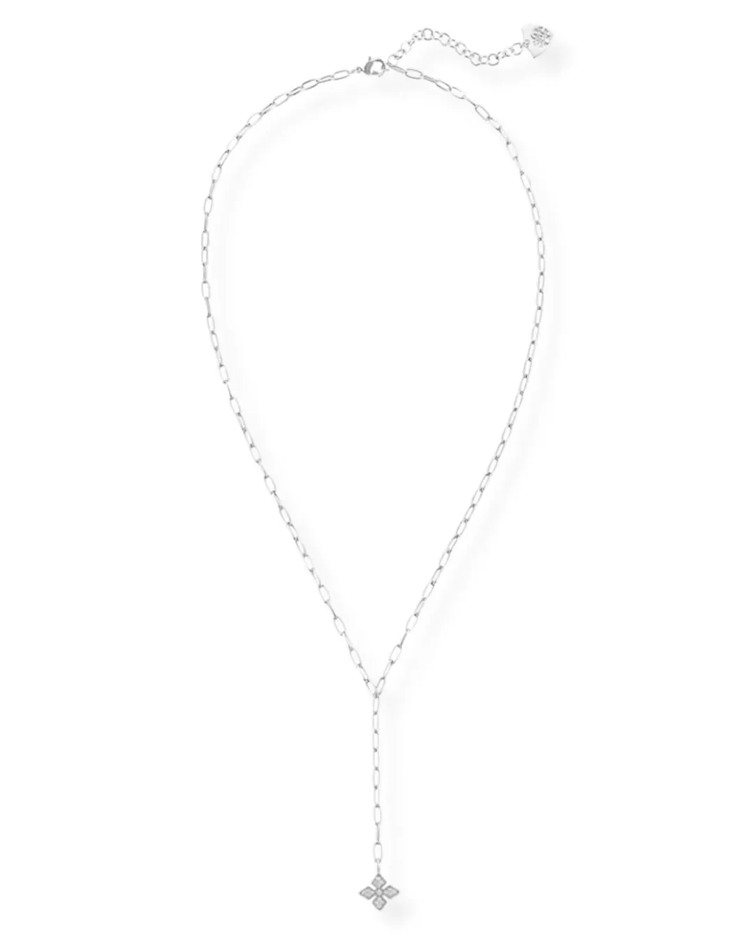 Shine Bright Cross Lariat Necklace in Silver