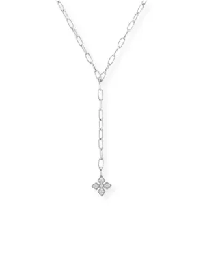 Shine Bright Cross Lariat Necklace in Silver