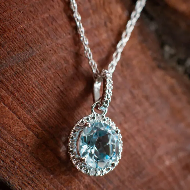 Shine Your Light: Blue Topaz and Diamond Necklace