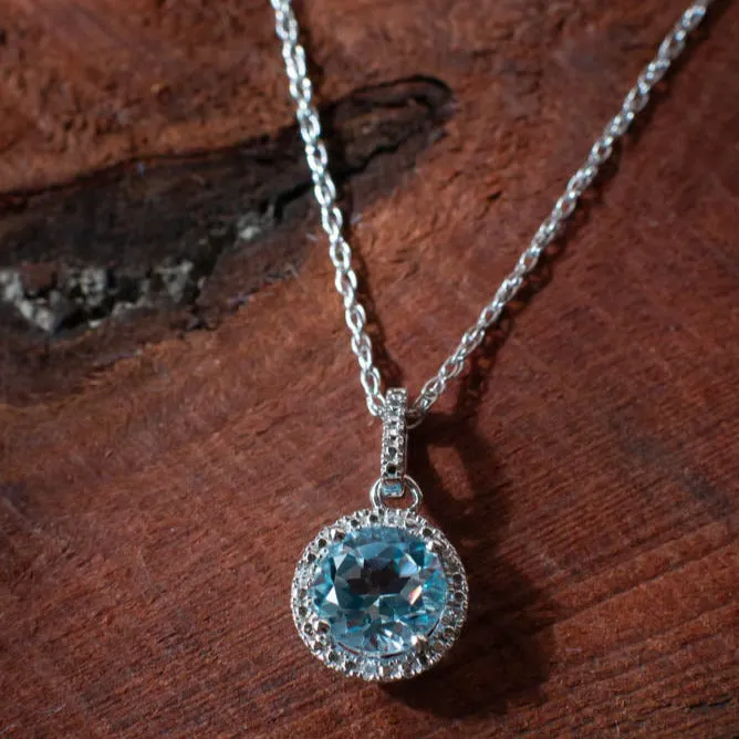 Shine Your Light: Blue Topaz and Diamond Necklace
