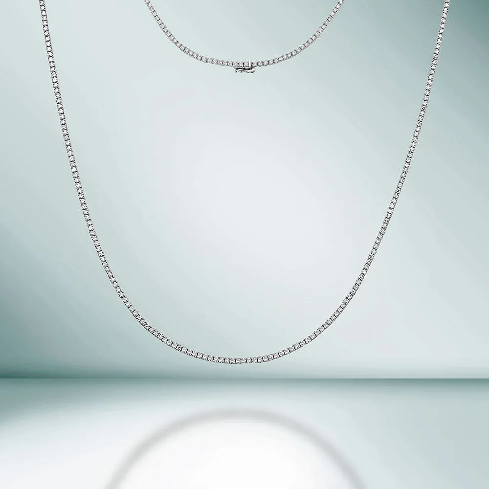 Showroom Collection Diamond Tennis Necklace (5.00 ct.) 2 mm 4-Prongs Setting in 14K Gold