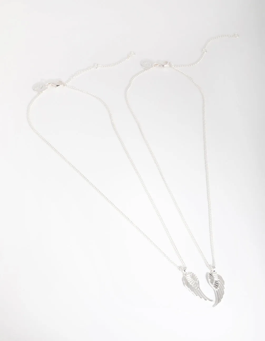 Silver Plated Angel Wings Necklace Set