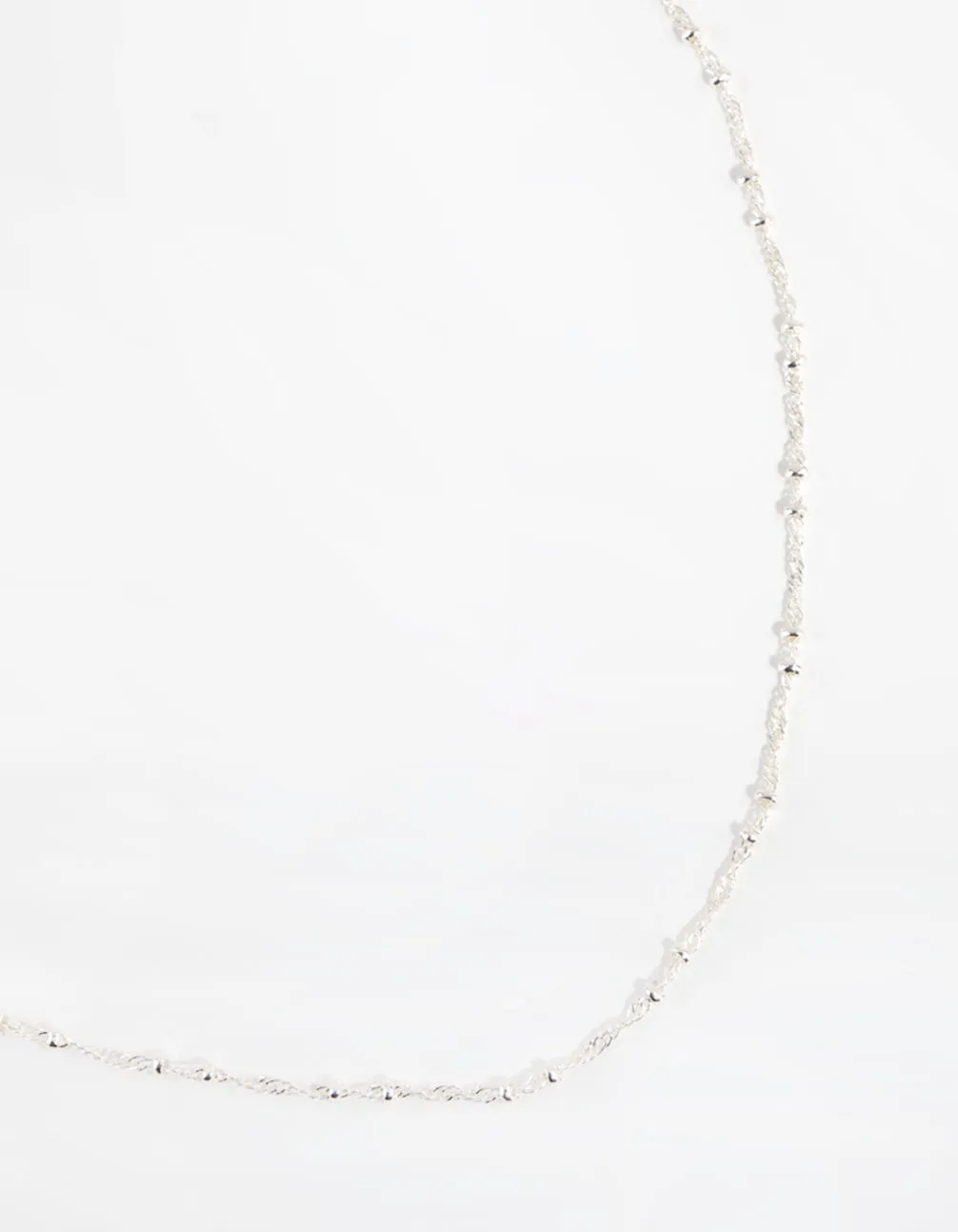 Silver Plated Ball & Twist Necklace