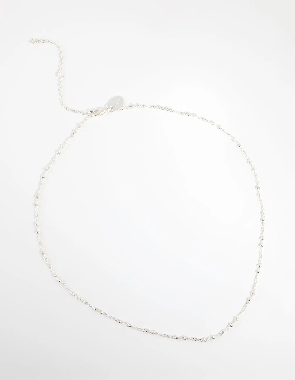 Silver Plated Ball & Twist Necklace