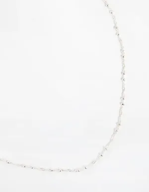 Silver Plated Ball & Twist Necklace