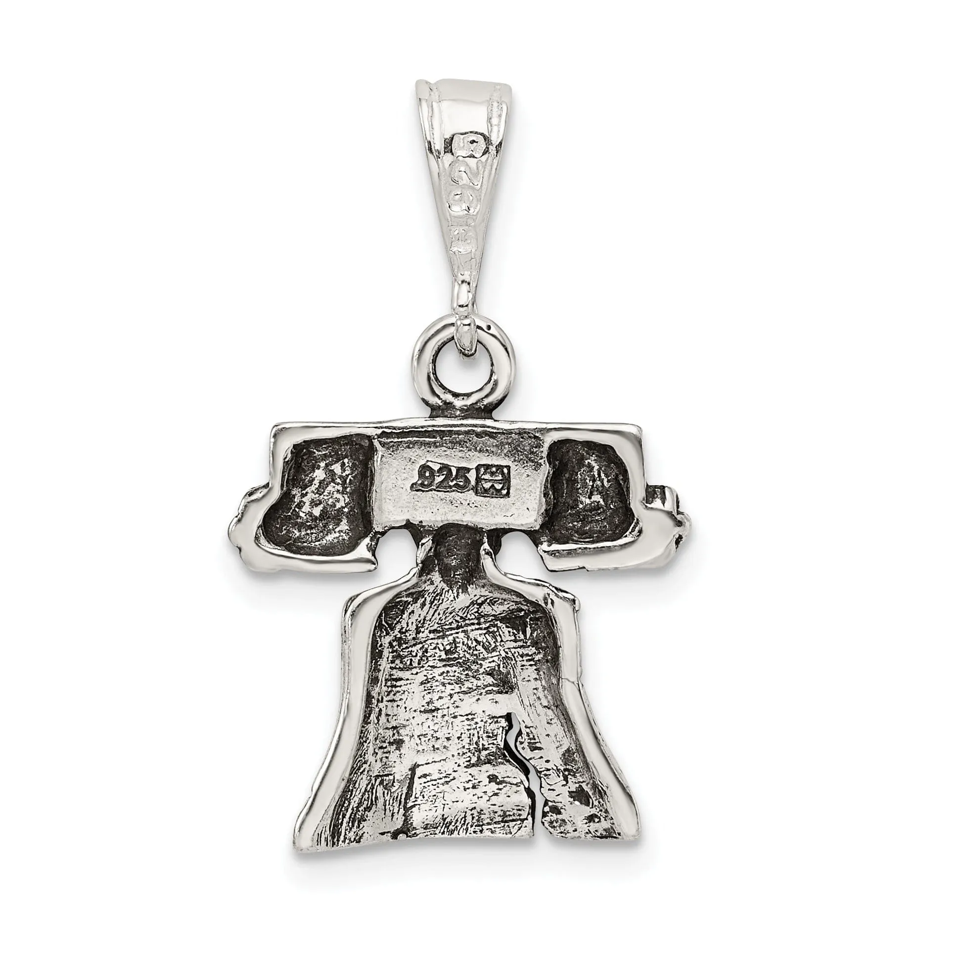 Solid Sterling Silver Antiqued Bell Charm
