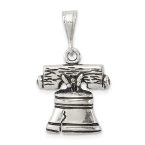 Solid Sterling Silver Antiqued Bell Charm