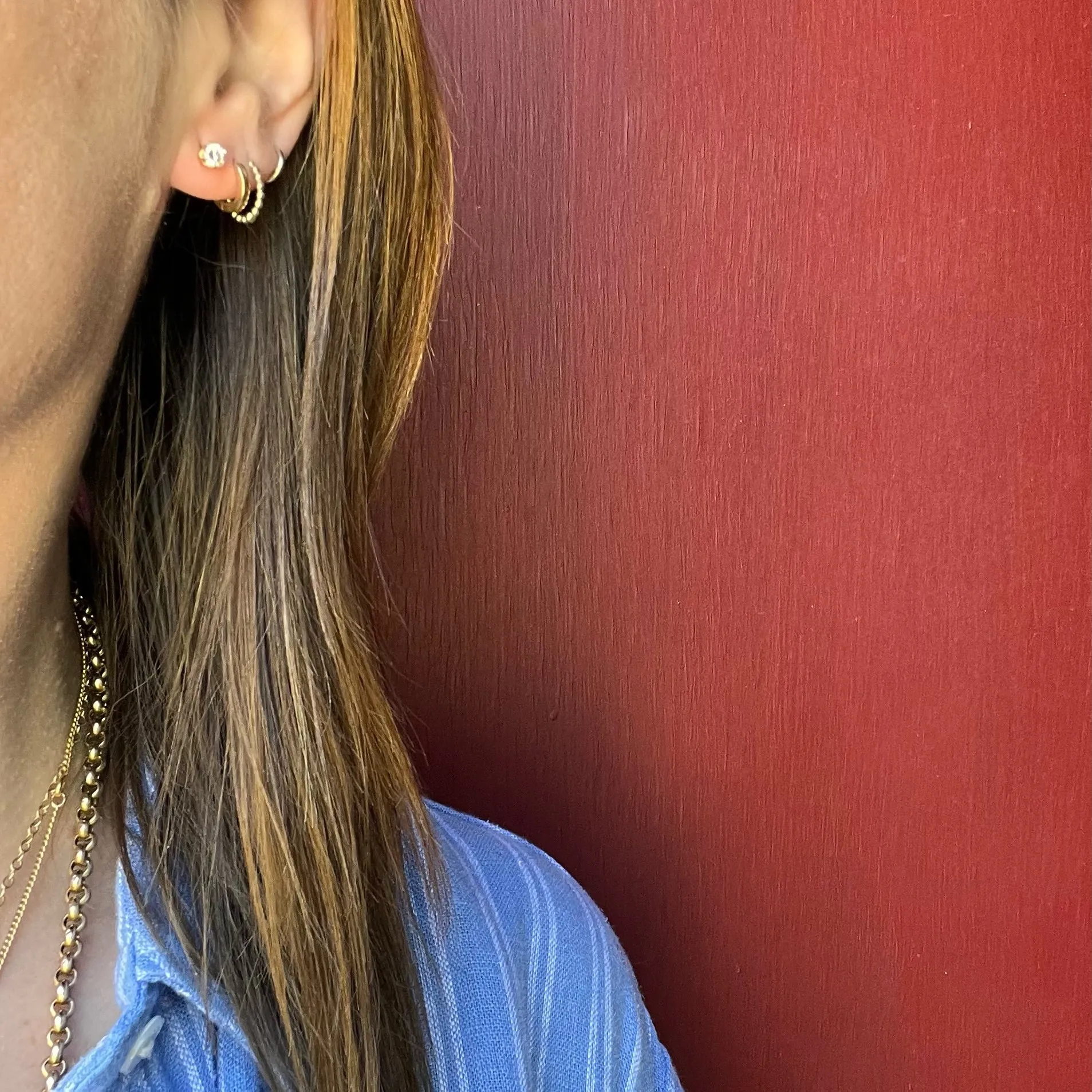Sparkling Vintage Diamonds in Gold Stud Earrings
