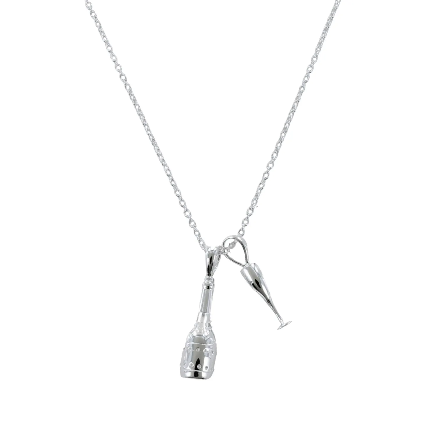 Sterling Silver Champagne Necklace