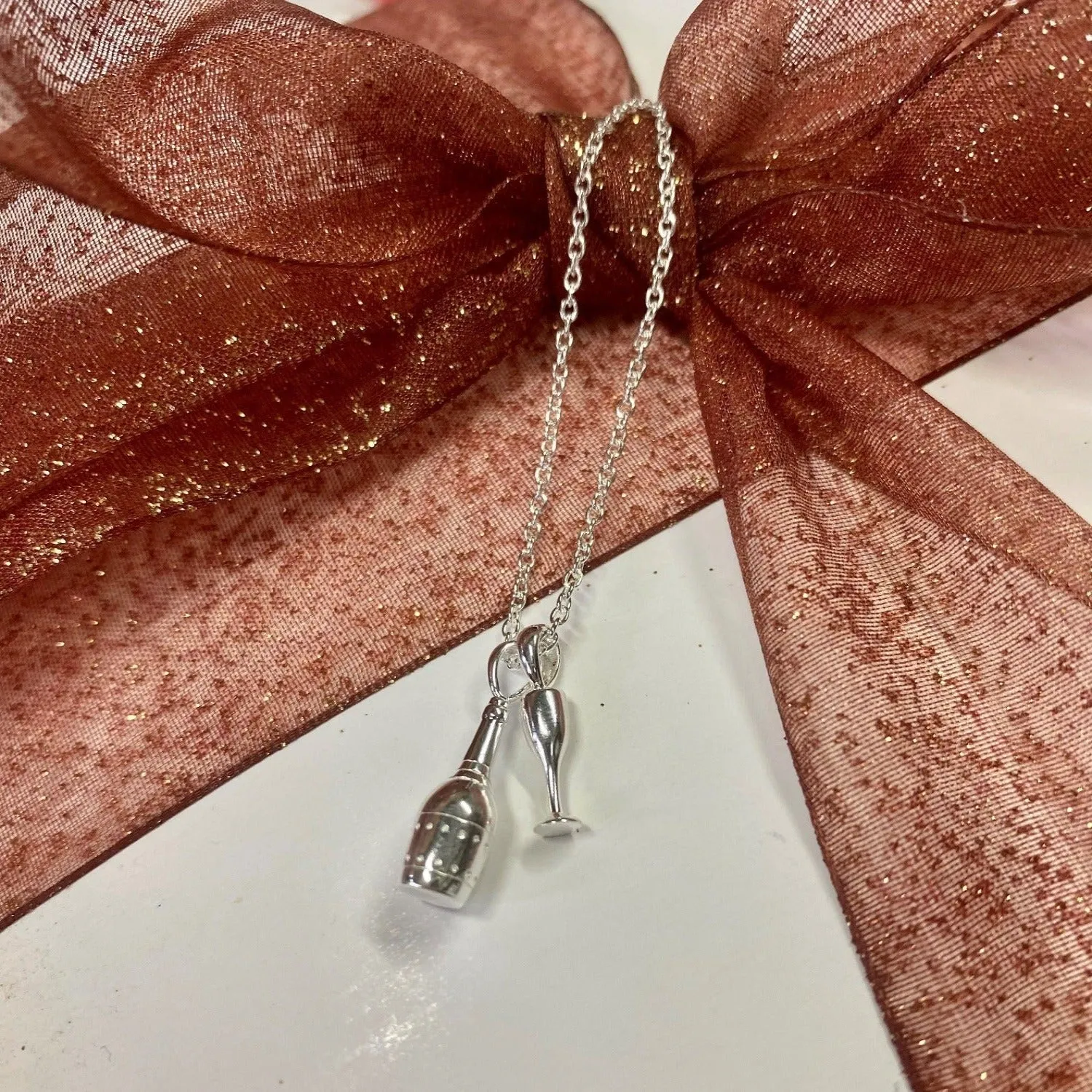 Sterling Silver Champagne Necklace