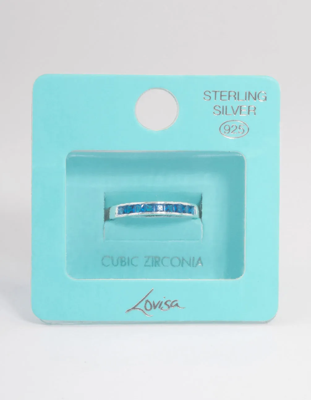 Sterling Silver Cubic Zirconia Checker Band Ring