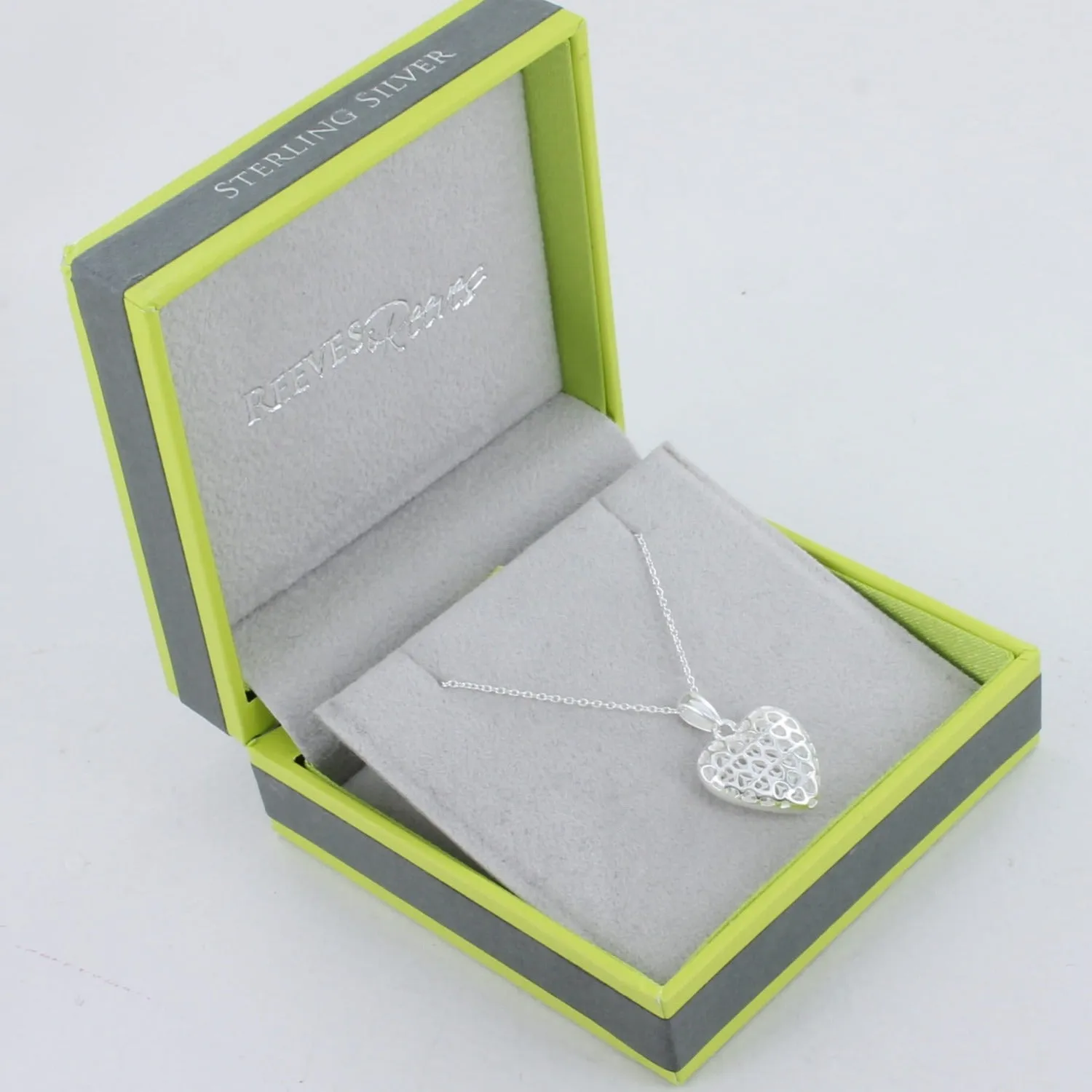 Sterling Silver Filigree Heart Design Necklace