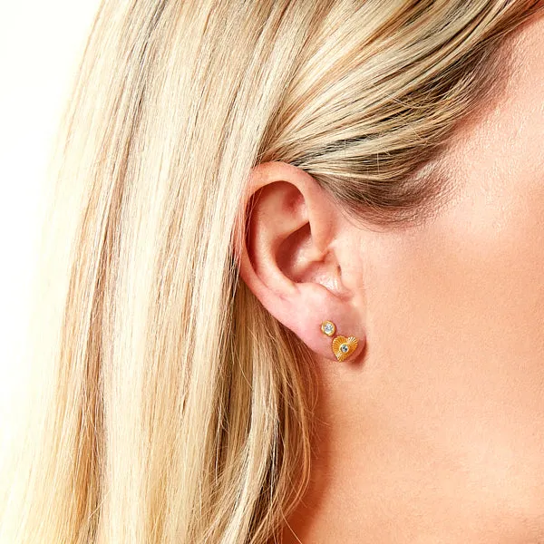 Sterling Silver Mini Birthstone Stud Earrings (Gold)