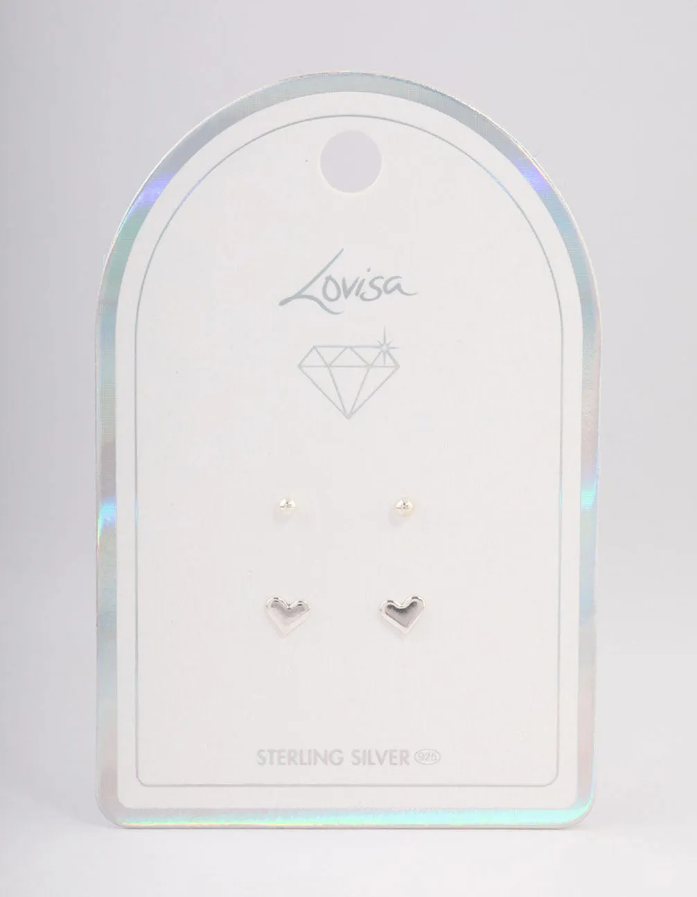 Sterling Silver Puffy Heart & Stud Earring Pack