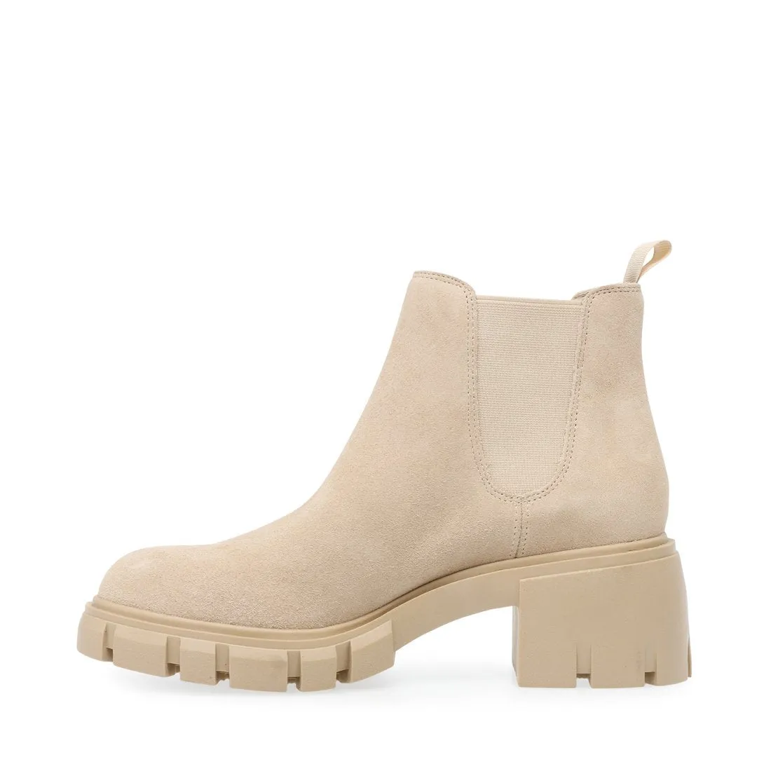 Steve Madden Howler Block Heel Platform Ankle Boots Sand Suede (7, Sand Suede)