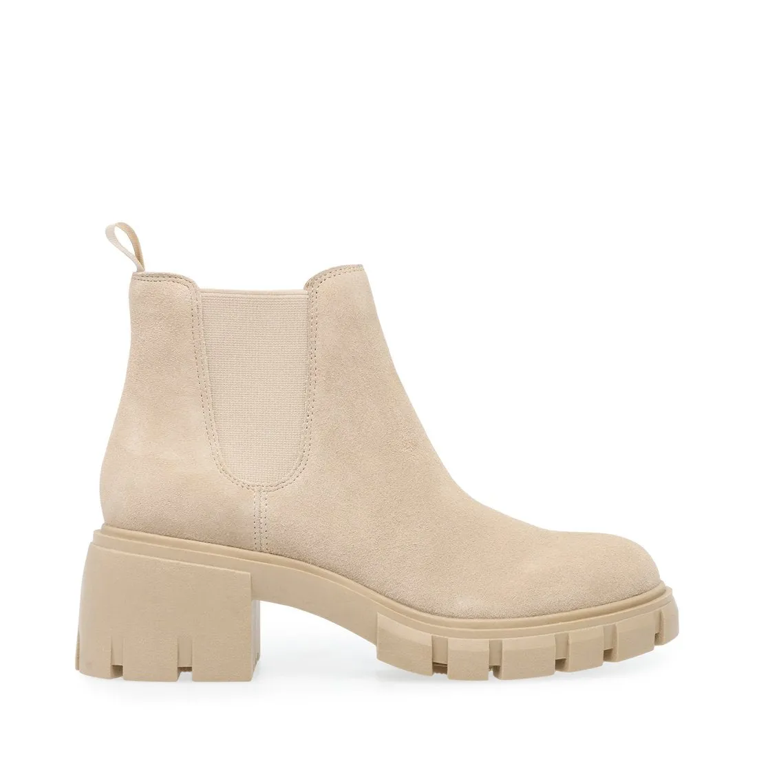 Steve Madden Howler Block Heel Platform Ankle Boots Sand Suede (7, Sand Suede)