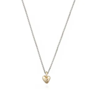 Sweetheart Silver & Solid Gold Necklace