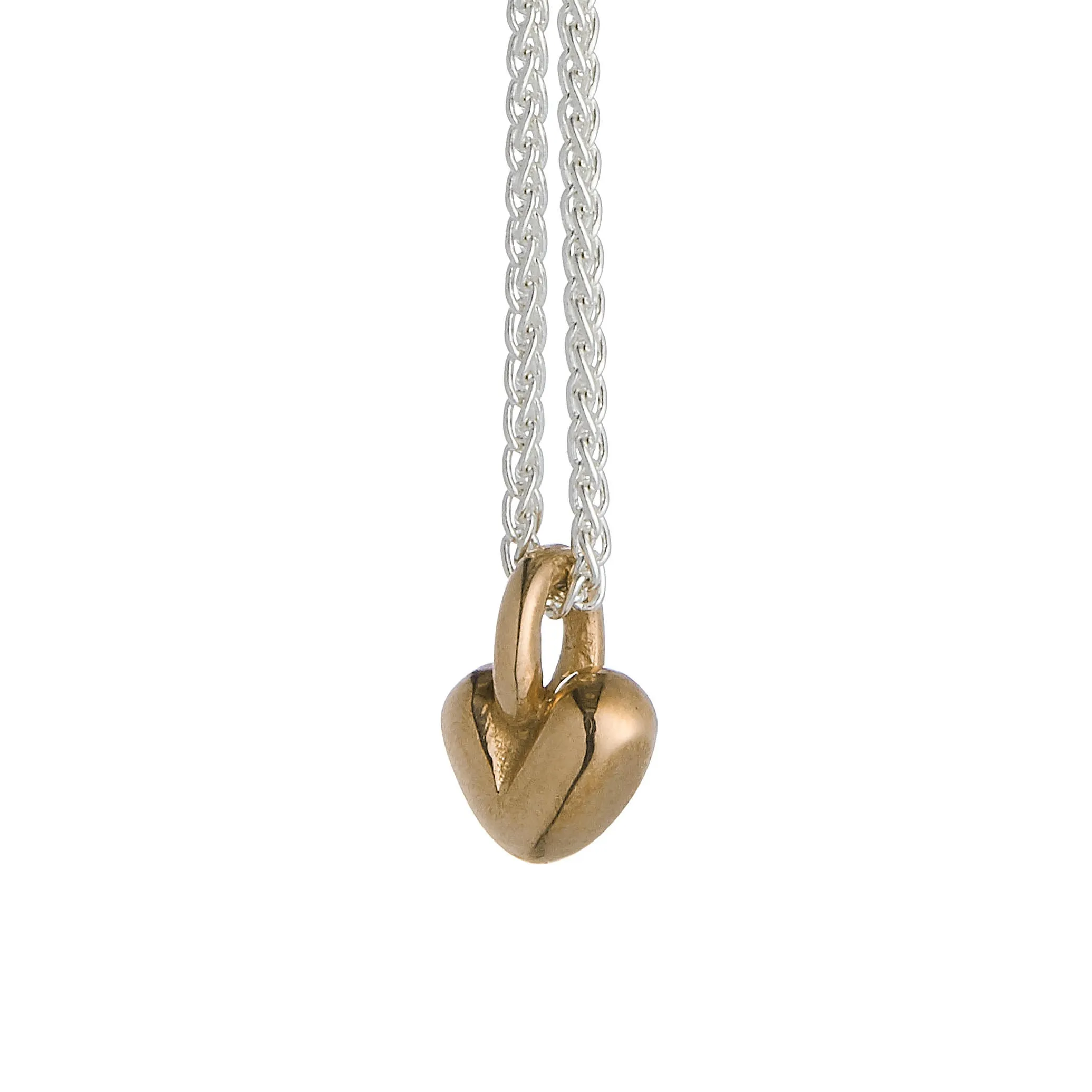 Sweetheart Silver & Solid Gold Necklace