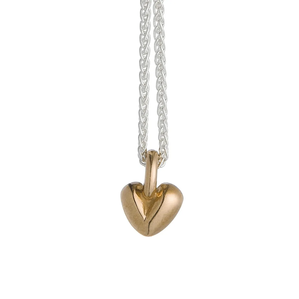 Sweetheart Silver & Solid Gold Necklace