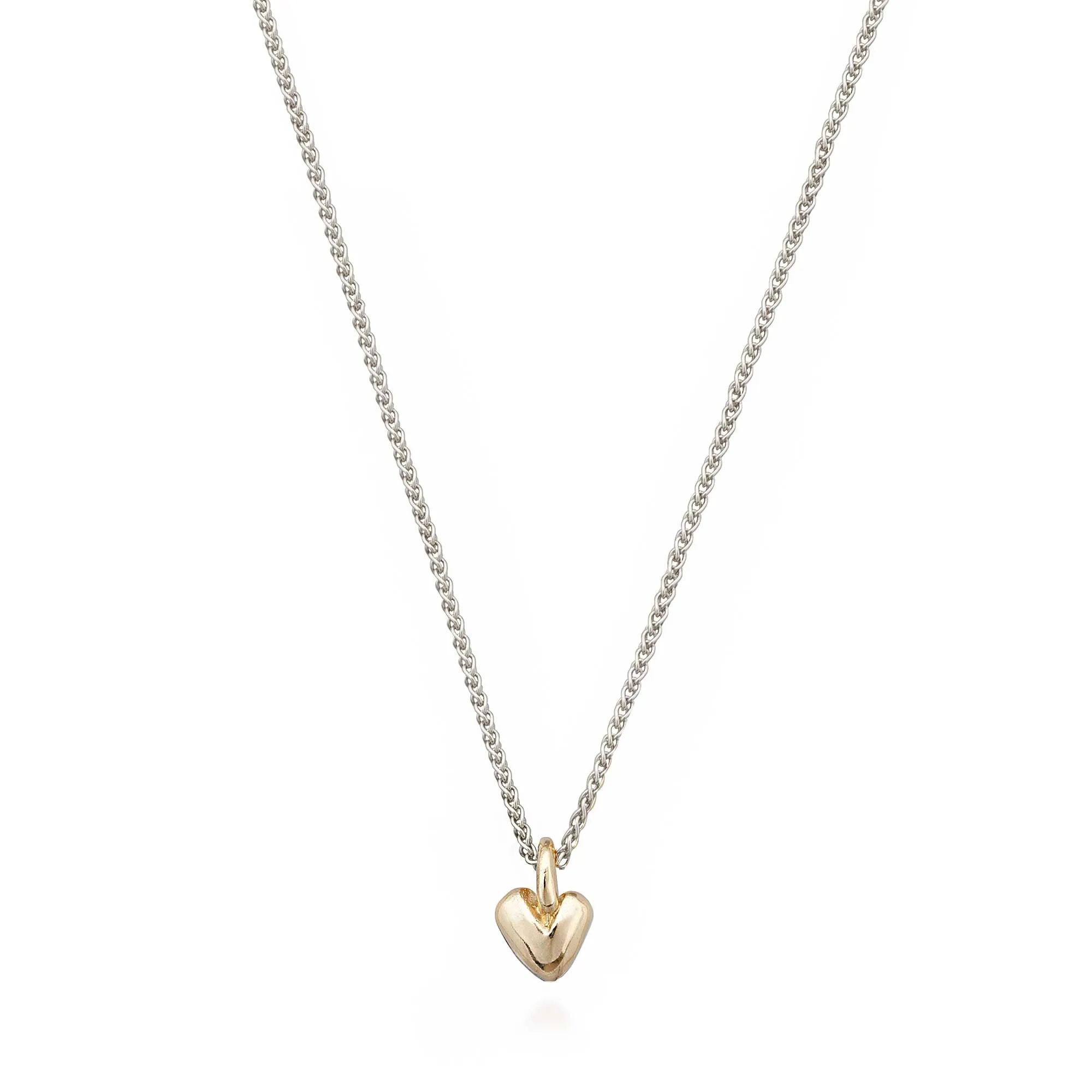 Sweetheart Silver & Solid Gold Necklace