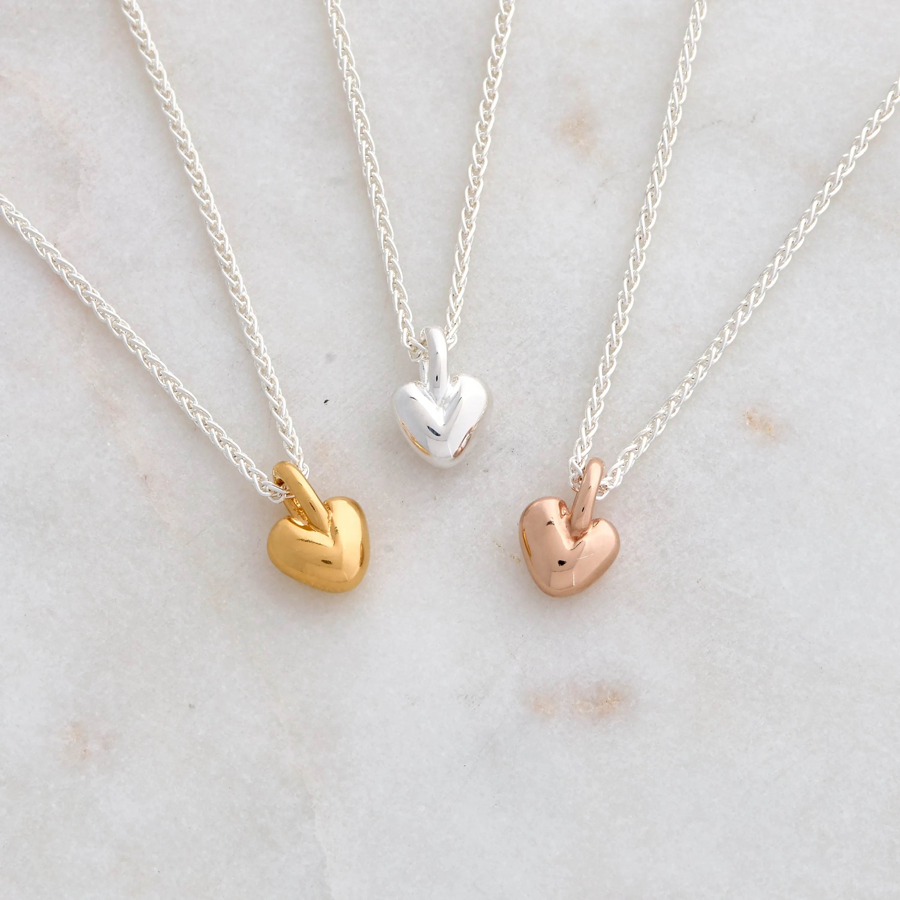 Sweetheart Silver or Gold Plated Necklace