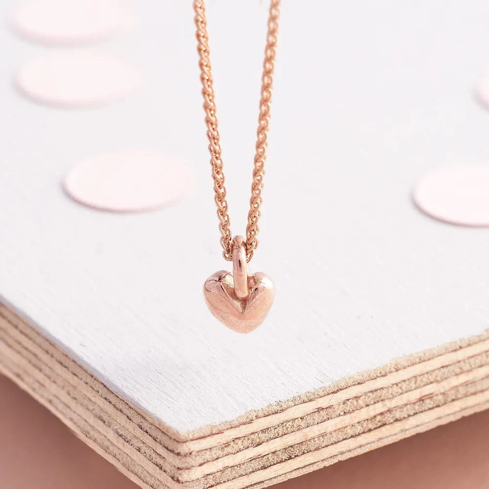 Sweetheart Solid Rose Gold Necklace