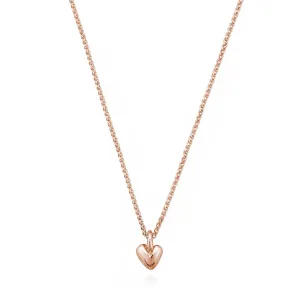 Sweetheart Solid Rose Gold Necklace