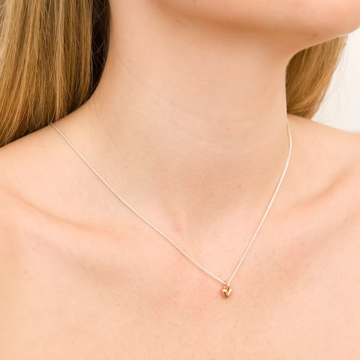 Sweetheart Solid Rose Gold Necklace