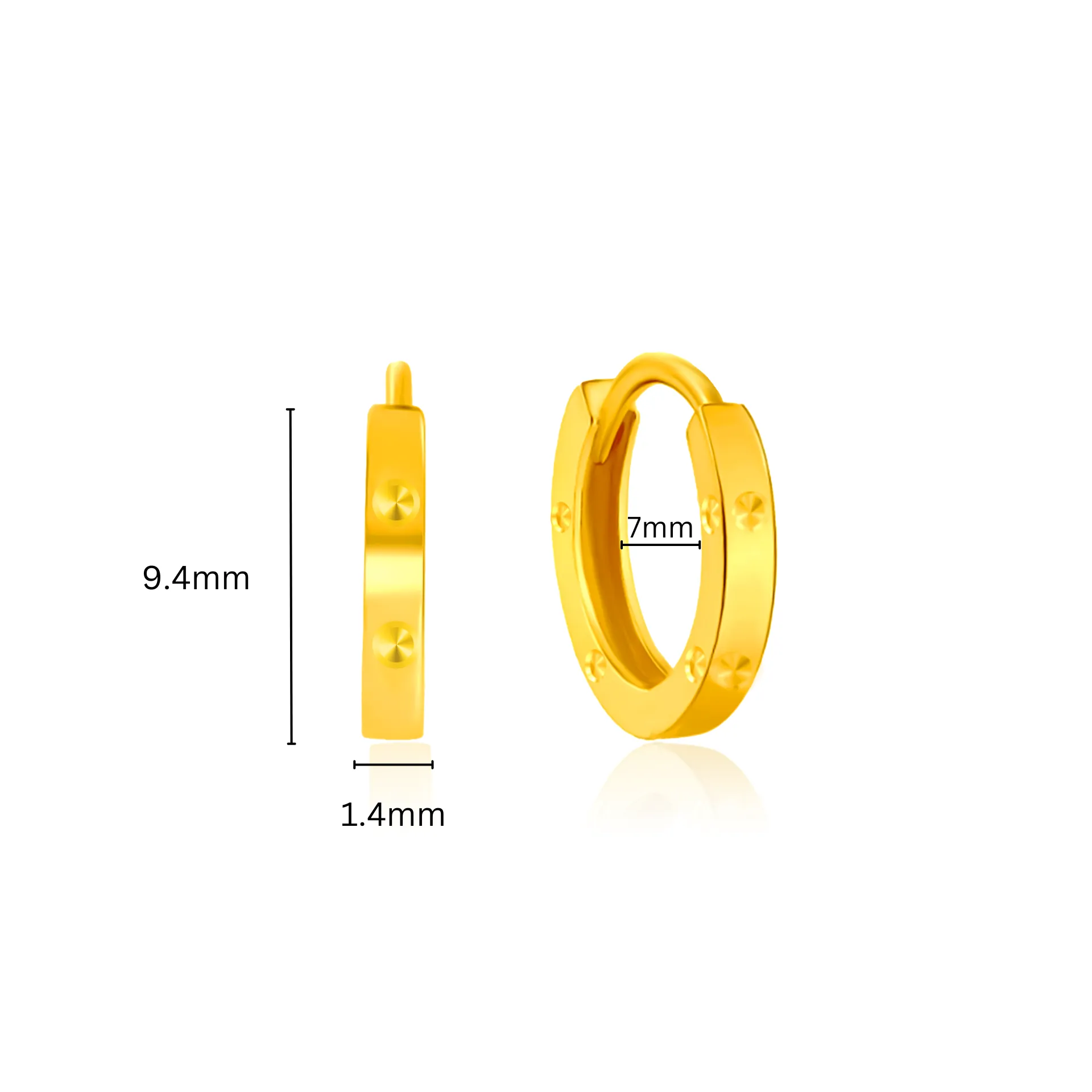 TAKA Jewellery 916 Gold Hoop Earrings