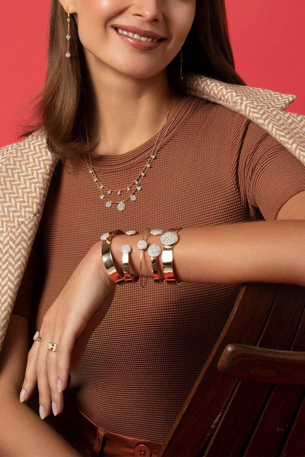 Ten Station Offset Mini Infinity Necklace