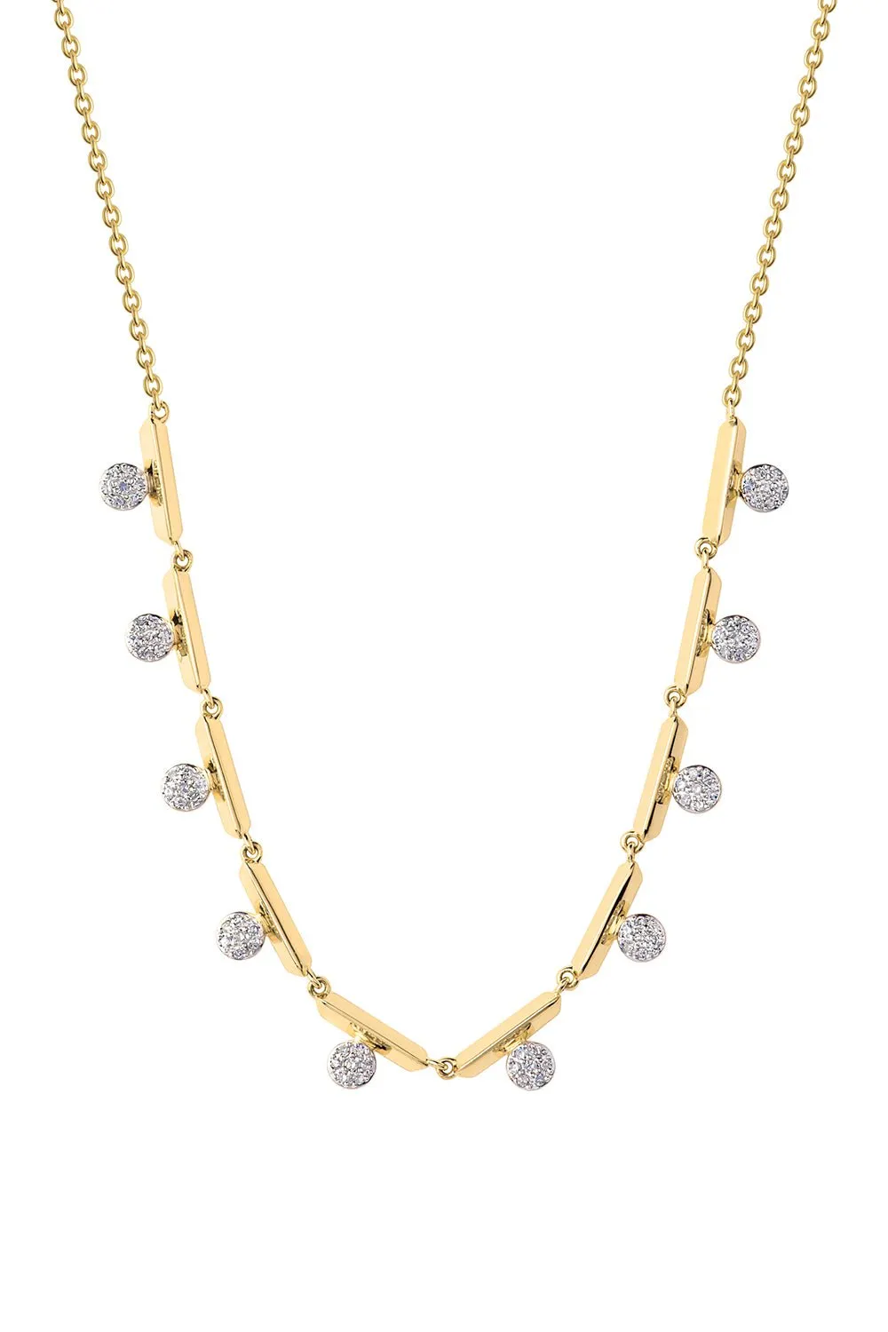 Ten Station Offset Mini Infinity Necklace
