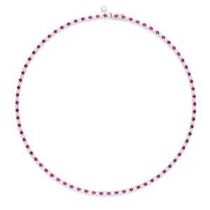 Tennis | Classic Diamond and Ruby Tennis Necklace